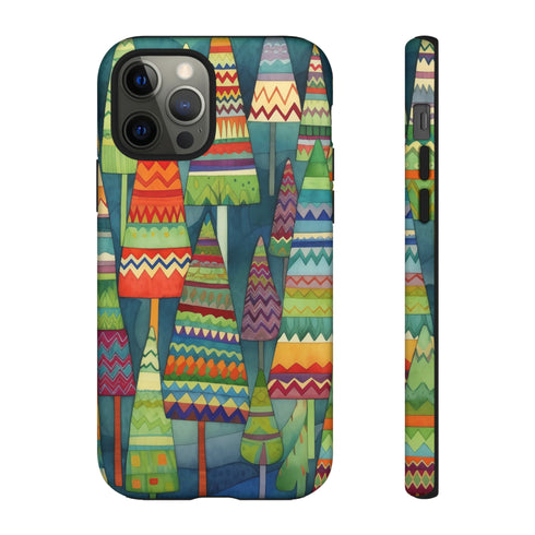 Knitted Christmas Trees - Impact Resistant Phone Case iPhone 12 Pro Matte